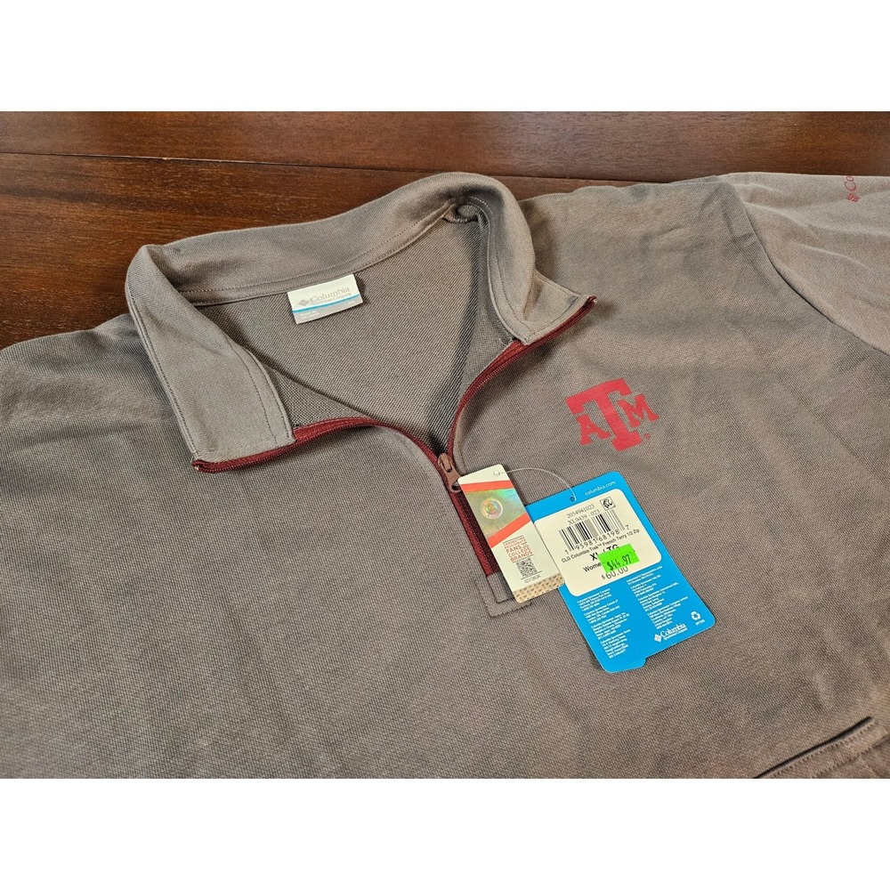 Columbia Texas A&M Aggies Trek French Terry 1/2 Zip Grey Sweatshirt XL9439 XL